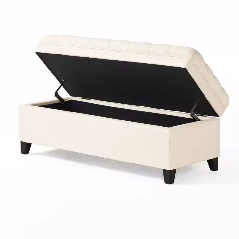 Okak Elegent Entryway Bench with Large Storage Capacity, Storage Ottoman with Padding Seat, End Of Bed Bench for Living Room