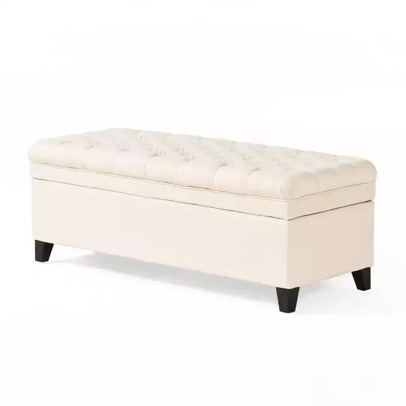 Okak Elegent Entryway Bench with Large Storage Capacity, Storage Ottoman with Padding Seat, End Of Bed Bench for Living Room