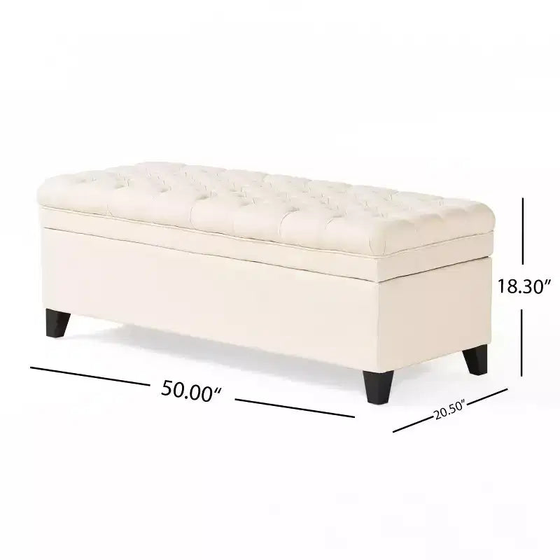 Okak Elegent Entryway Bench with Large Storage Capacity, Storage Ottoman with Padding Seat, End Of Bed Bench for Living Room