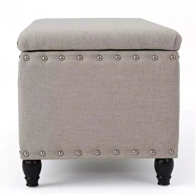 Okak Modern Storage Ottoman with Nail Trims Decorated, Bench with Ample Storage, End Of Bed Bench for Bedroom, Living Room