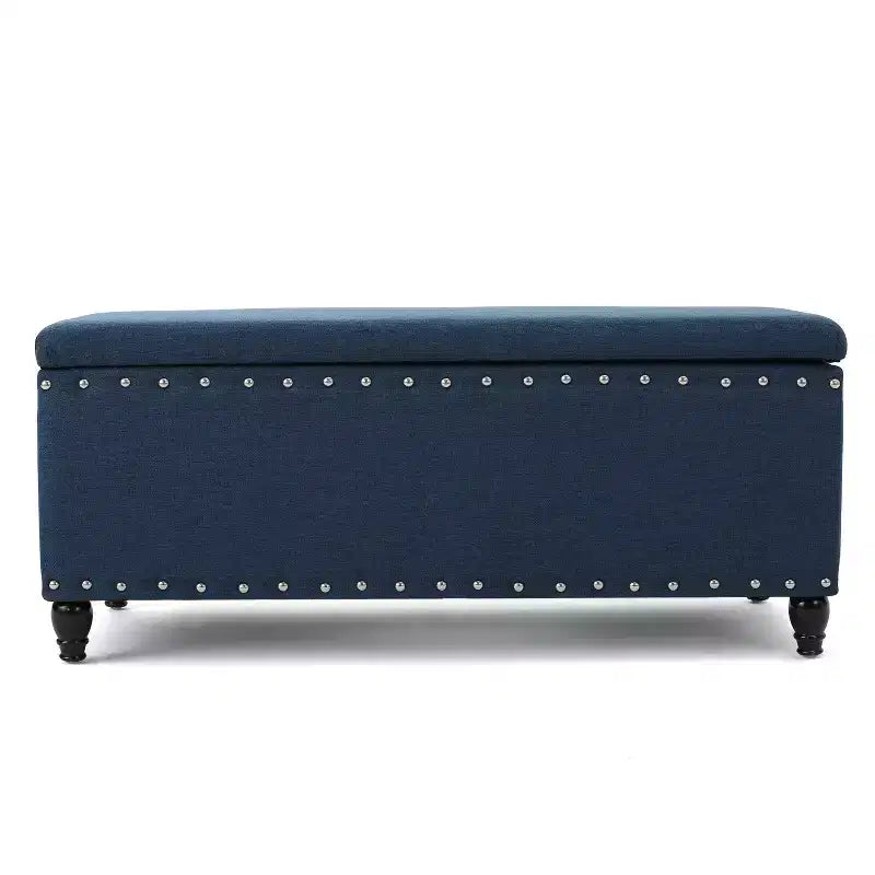 Okak Modern Storage Ottoman with Nail Trims Decorated, Bench with Ample Storage, End Of Bed Bench for Bedroom, Living Room