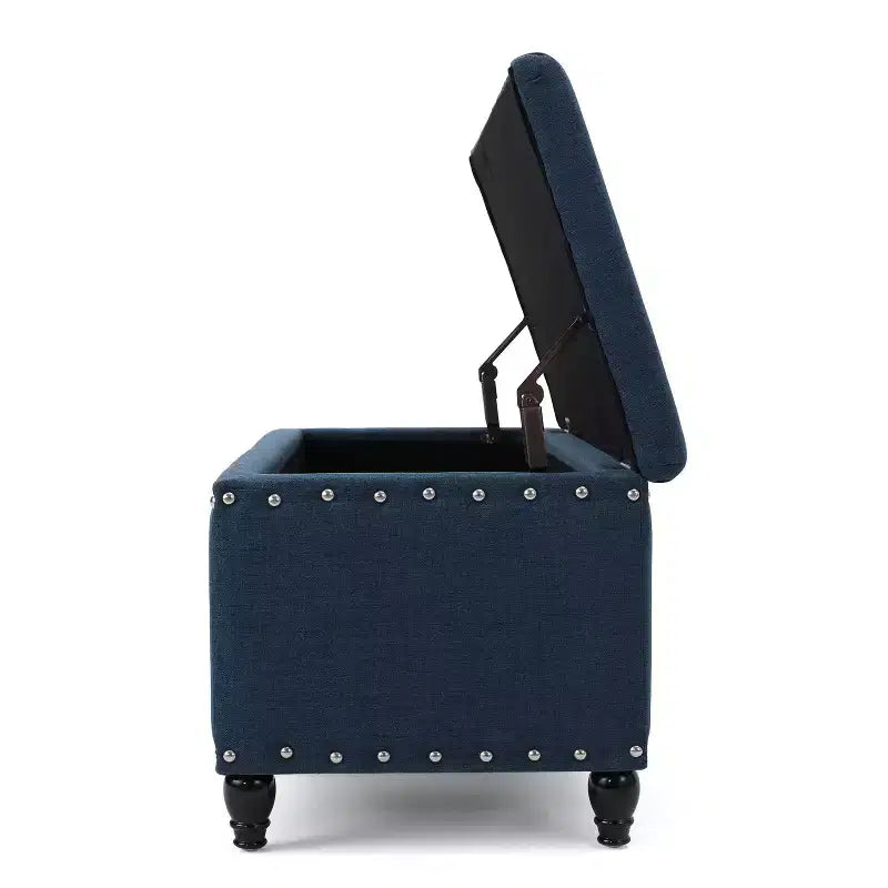 Okak Modern Storage Ottoman with Nail Trims Decorated, Bench with Ample Storage, End Of Bed Bench for Bedroom, Living Room