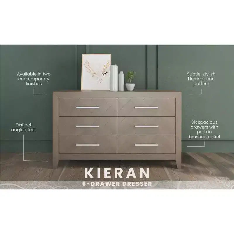 Child Craft 6-Drawer Kieran Dresser for Nursery or Bedroom, Plenty of Storage, Anti-Tip Kit Included to Prevent Tipping, Non-Toxic, Baby Safe Finish