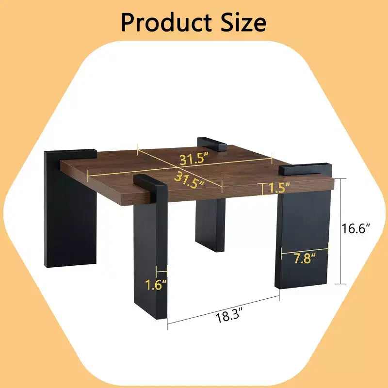 MAYEERTY Modern Coffee Table with Tenon-Mortise Structure for Small Living Room, Apartment