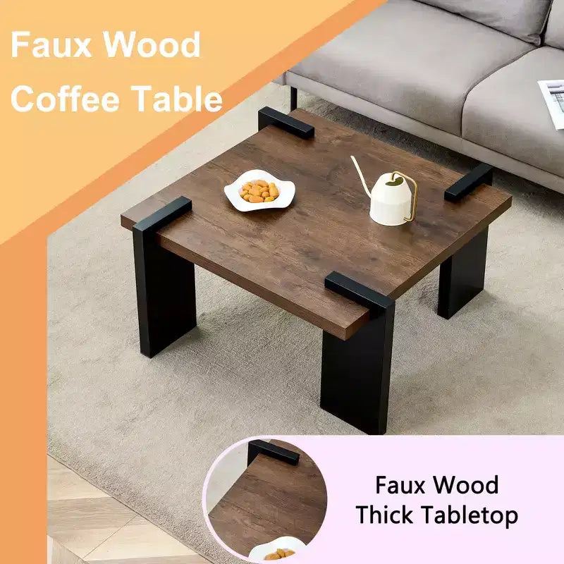 MAYEERTY Modern Coffee Table with Tenon-Mortise Structure for Small Living Room, Apartment