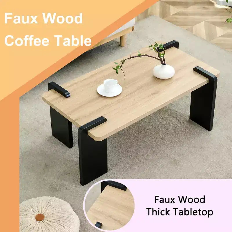 MAYEERTY Modern Coffee Table with Tenon-Mortise Structure for Small Living Room, Apartment