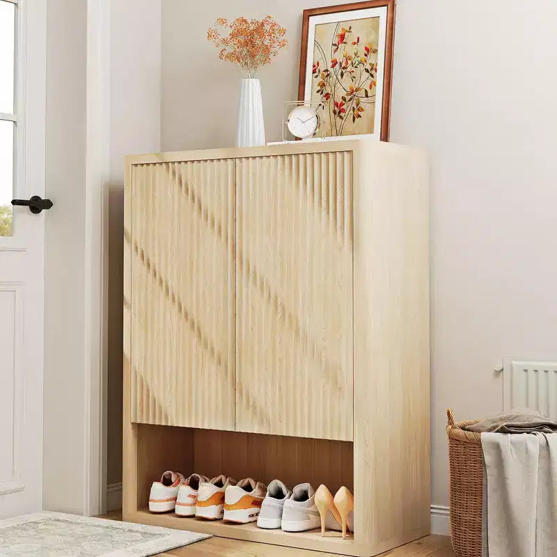 COZONY Multi-Tier Shoe Cabinet w/ Adjustable Shelves & Fluted Doors for Entryway and Hallway
