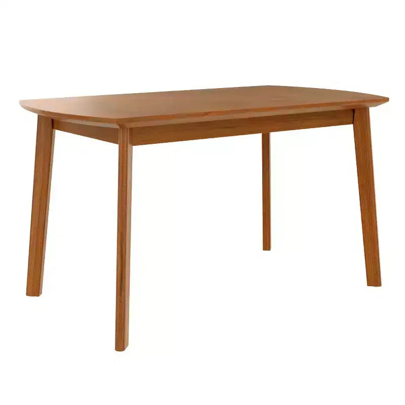47 Mid-Century Modern Dining Table with Solid Rubber Wood Legs, Rectangular Kitchen Table for 4, Minimalist Dining Room Table-Panipeachy