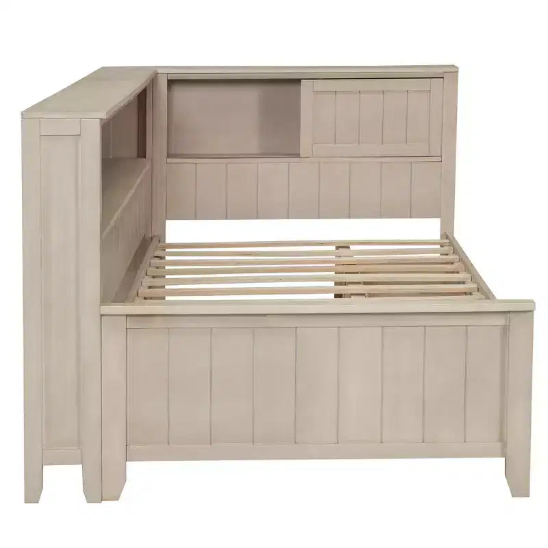 GDFStudio Simmons Wood Daybed with Storage Shelves and 3 Drawers