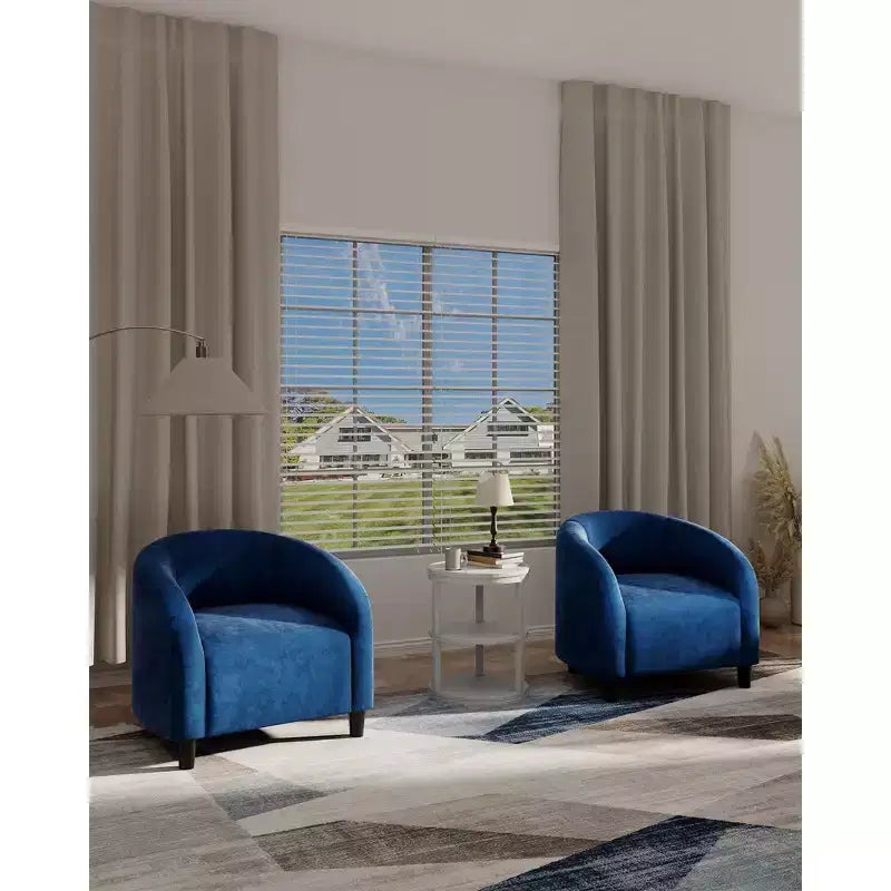 Garvee Accent Chair Set of 2, Barrel Chair, Modern Club Chair with Padded Seat and Sturdy Legs