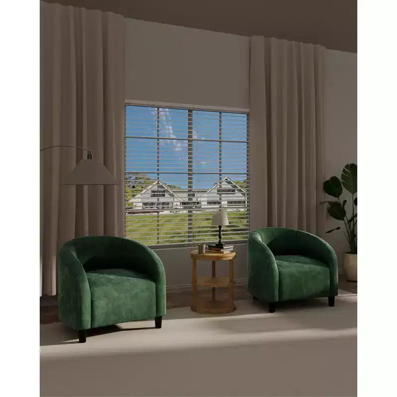 Garvee Accent Chair Set of 2, Barrel Chair, Modern Club Chair with Padded Seat and Sturdy Legs