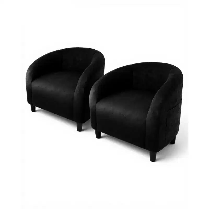 Garvee Accent Chair Set of 2, Barrel Chair, Modern Club Chair with Padded Seat and Sturdy Legs