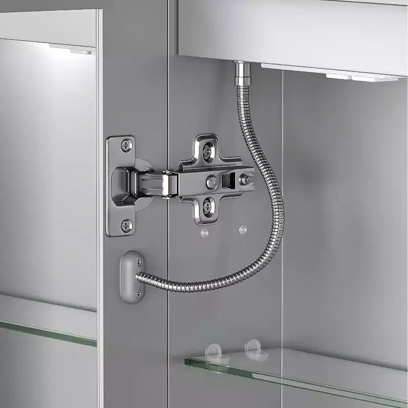 GDFStudio Tsubasa 20 Modern Metal Medicine Cabinet with Mirror, LED Lights and 3 Color Temperatures