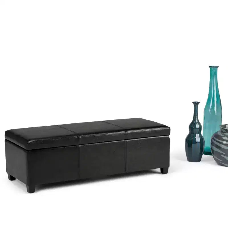 Okak 48IN Wide Storage Ottoman with Padding Seat, End Of Bed Storage Bench with Ample Storage, Ottoman Foot Rest for Living Room