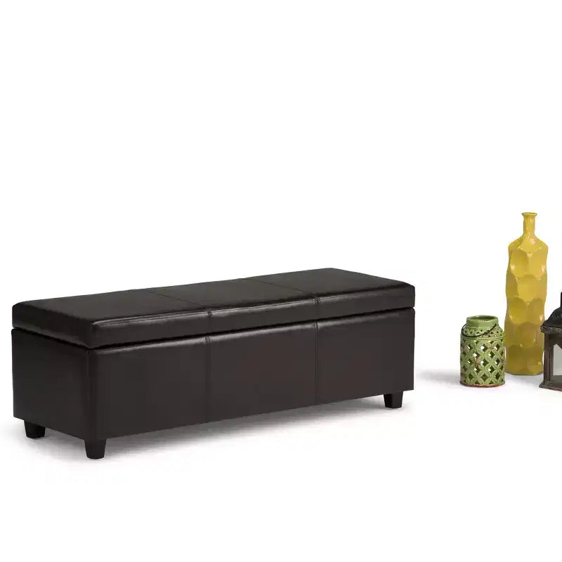 Okak 48IN Wide Storage Ottoman with Padding Seat, End Of Bed Storage Bench with Ample Storage, Ottoman Foot Rest for Living Room