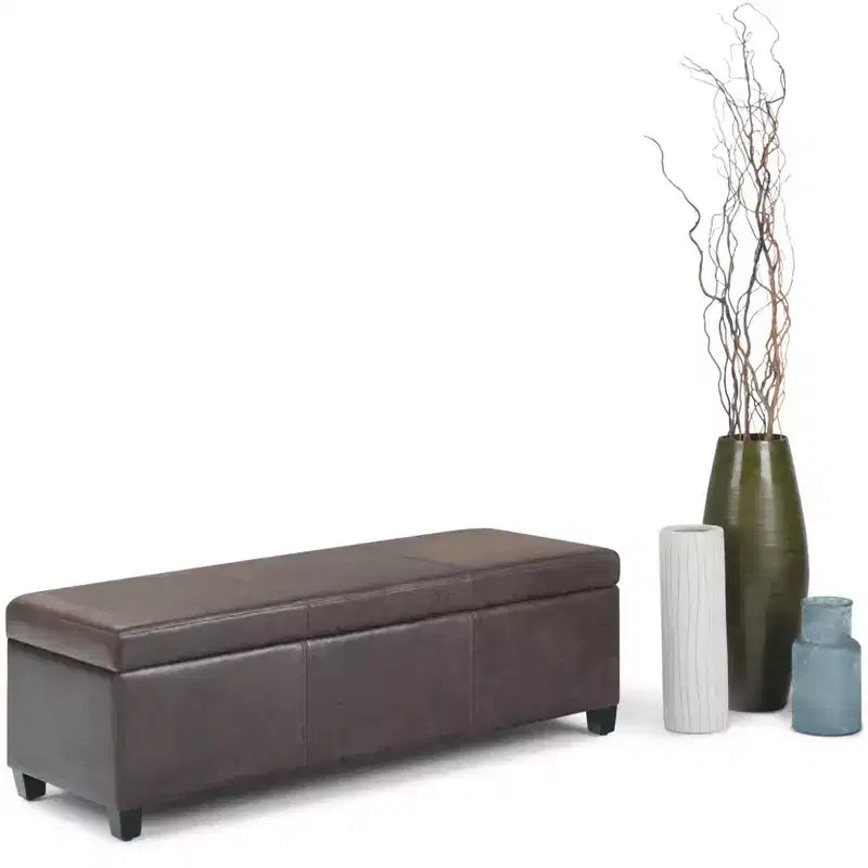 Okak 48IN Wide Storage Ottoman with Padding Seat, End Of Bed Storage Bench with Ample Storage, Ottoman Foot Rest for Living Room