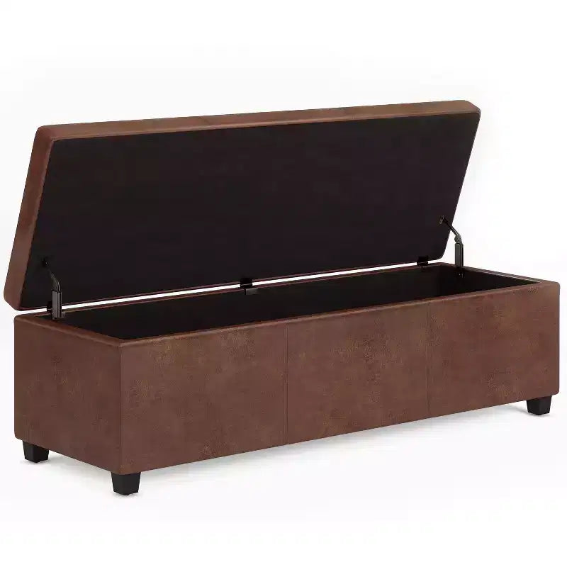 Okak 48IN Wide Storage Ottoman with Padding Seat, End Of Bed Storage Bench with Ample Storage, Ottoman Foot Rest for Living Room