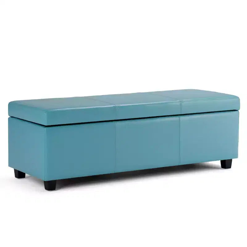 Okak Banc de rangement de 122 cm de large avec siège rembourré, bout de lit avec grand espace de rangement, repose-pieds ottoman pour salon.