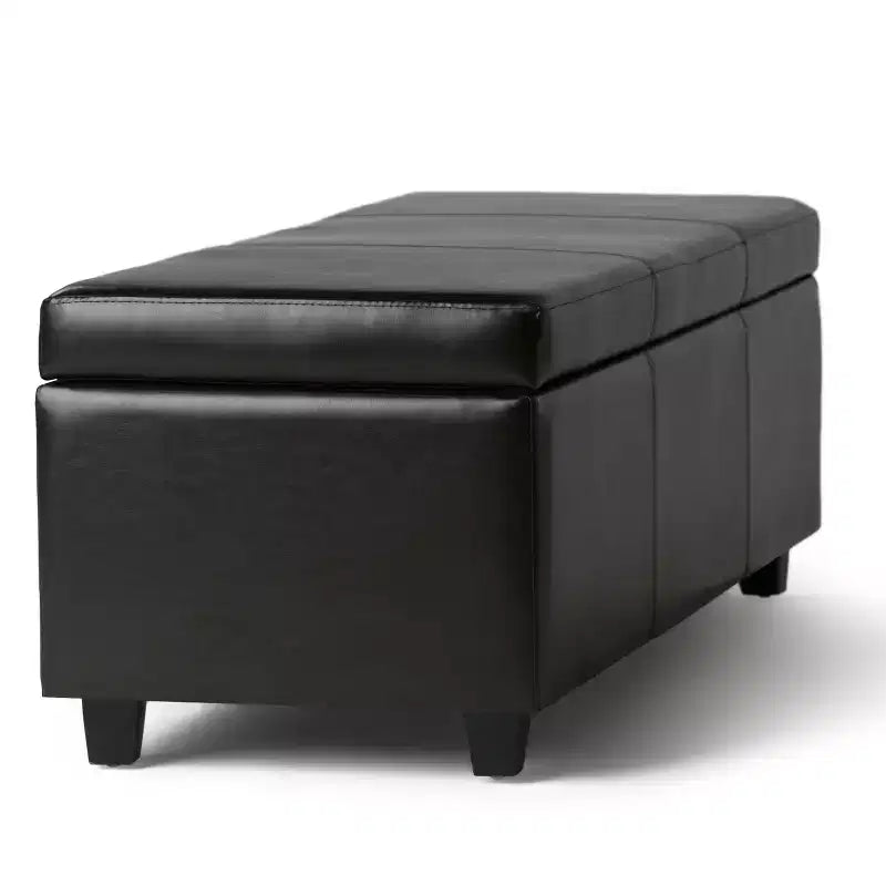 Okak Banc de rangement de 122 cm de large avec siège rembourré, bout de lit avec grand espace de rangement, repose-pieds ottoman pour salon.