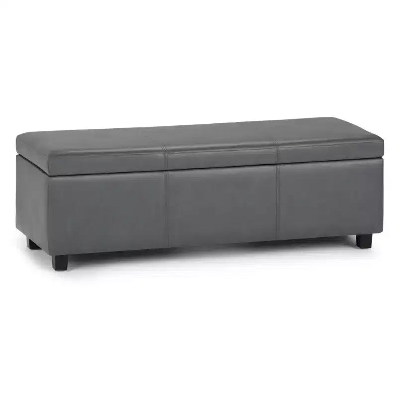 Okak Banc de rangement de 122 cm de large avec siège rembourré, bout de lit avec grand espace de rangement, repose-pieds ottoman pour salon.
