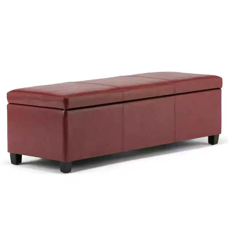 Okak Banc de rangement de 122 cm de large avec siège rembourré, bout de lit avec grand espace de rangement, repose-pieds ottoman pour salon.