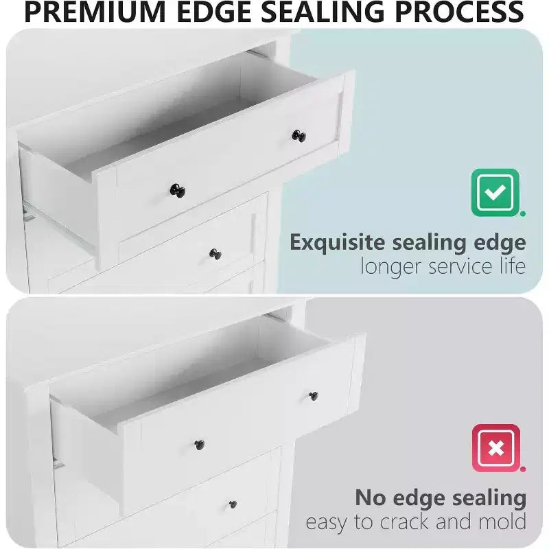 GustoWave 6 Drawer Dresser, 54 Wide Modern Storage Chest for Bedroom, Deep Drawers Organizer for Clothes, Living Room, Hallway