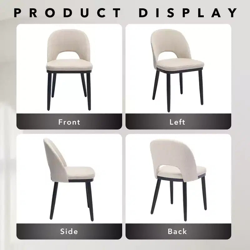 Set of 2 Upholstered Dining Chair, Modern Wood Kitchen Chairs with Back and Padded Cushion, Accent Side Chairs for Dining Room, Living Room