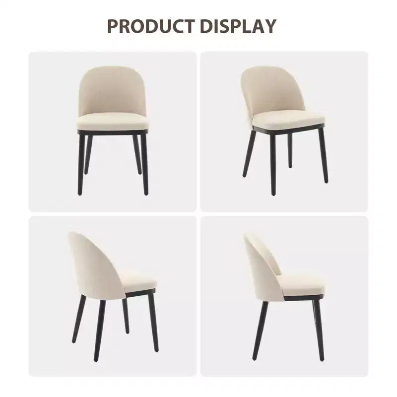 Set of 2 Upholstered Dining Chair, Modern Wood Kitchen Chairs with Back and Padded Cushion, Accent Side Chairs for Dining Room, Living Room