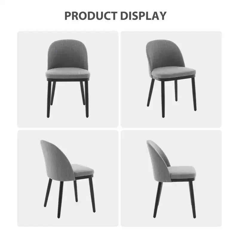 Set of 2 Upholstered Dining Chair, Modern Wood Kitchen Chairs with Back and Padded Cushion, Accent Side Chairs for Dining Room, Living Room