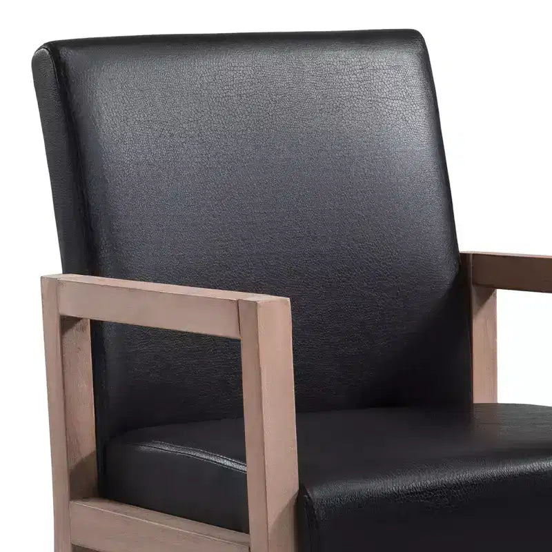 Bekrvio Mid-century Accent Chair Reading Armchair with Rubberwood Frame for Living Room, Bedroom