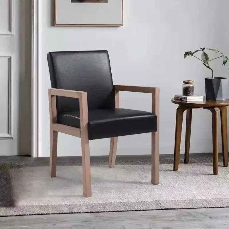 Bekrvio Mid-century Accent Chair Reading Armchair with Rubberwood Frame for Living Room, Bedroom