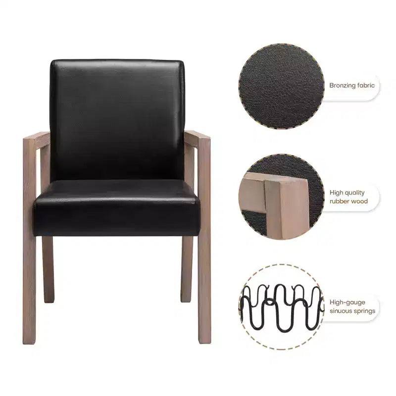 Bekrvio Mid-century Accent Chair Reading Armchair with Rubberwood Frame for Living Room, Bedroom