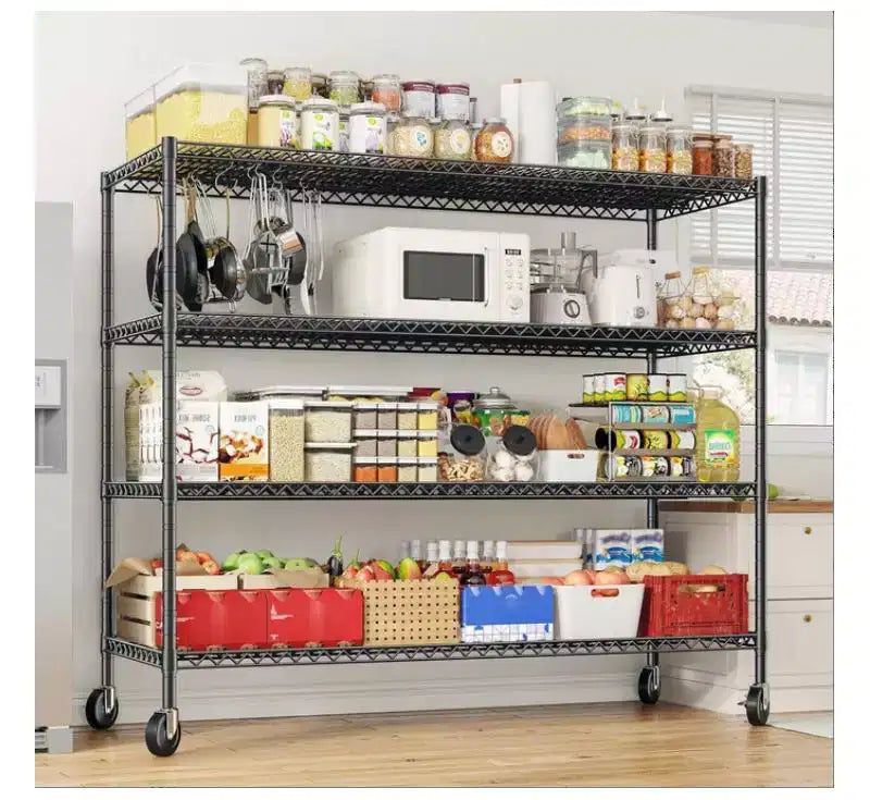 4-Tier Industrial Sprayed Iron Storage Shelf,