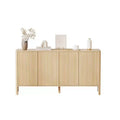 COZONY 58in Sideboard Buffet Cabinet, Modern Fluted Storage Cabinet with 4 Doors & Adjustable Shelves, Wood Credenza Console