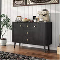 COZONY 47 Modern Fluted Sideboard Buffet Cabinet, 3 Drawers, Slim Storage Cabinet, Wood Coffee Bar Station for Dining Room, Living Room