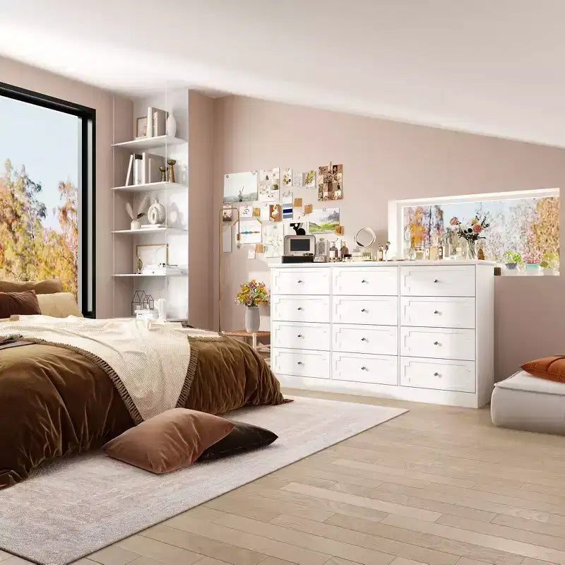 Famapy 12 - Drawer Large Dresser Storage Cabinet Chest of Drawers: Large - Capacity Organizer for Multi - Room Storage & Decor