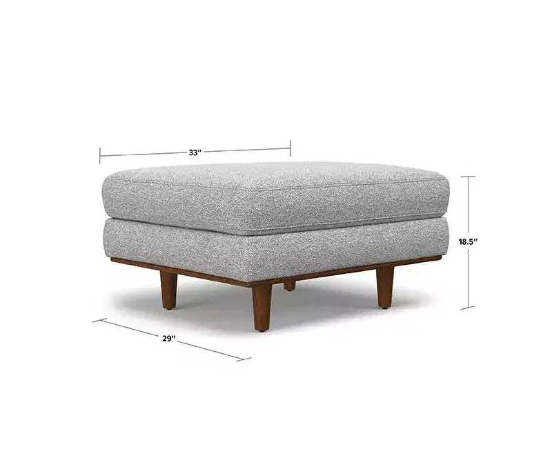 Brixley 33 inch Wide Mid-Century Modern Table Ottoman in Woven-Blend Fabric