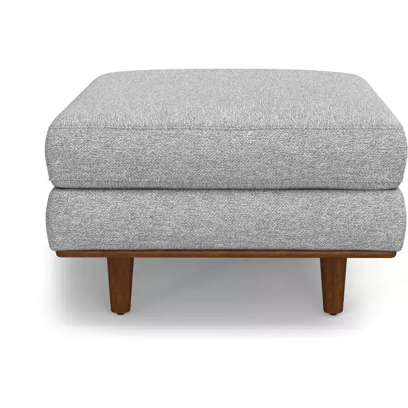 Brixley 33 inch Wide Mid-Century Modern Table Ottoman in Woven-Blend Fabric