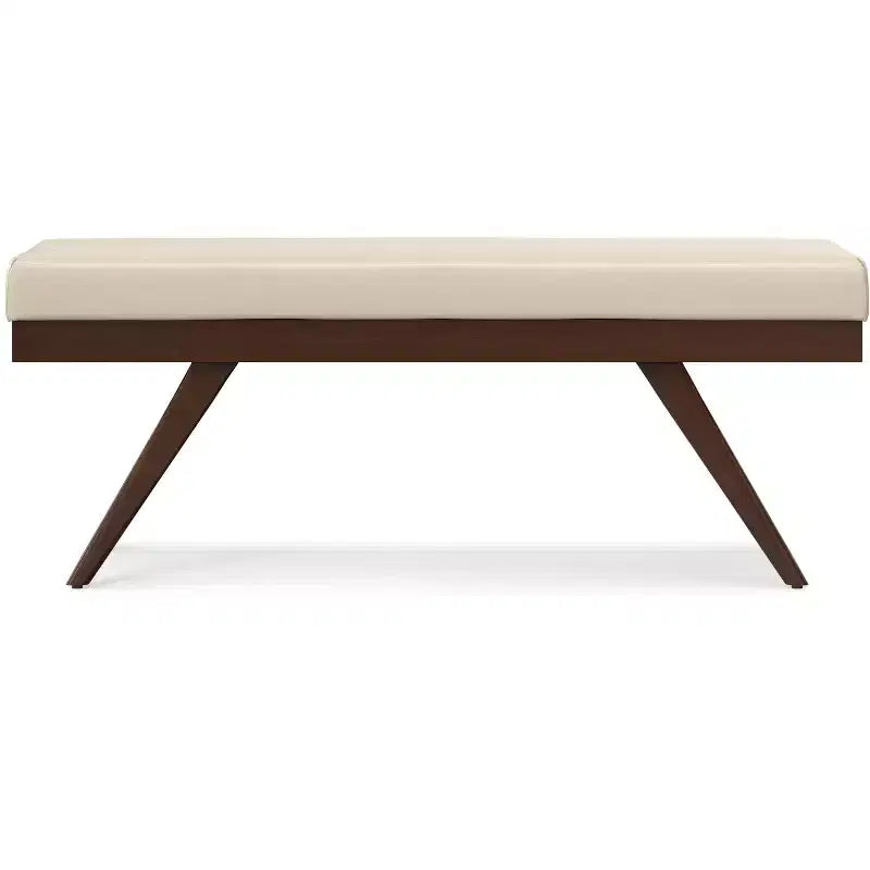 Nadine 48 inch Wide Mid Century Modern Rectangle Ottoman Bench in Vegan Faux Leather