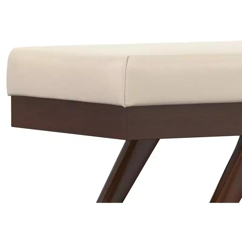 Nadine 48 inch Wide Mid Century Modern Rectangle Ottoman Bench in Vegan Faux Leather