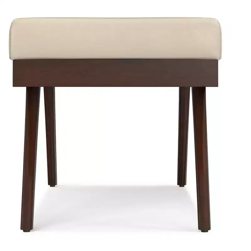 Nadine 48 inch Wide Mid Century Modern Rectangle Ottoman Bench in Vegan Faux Leather