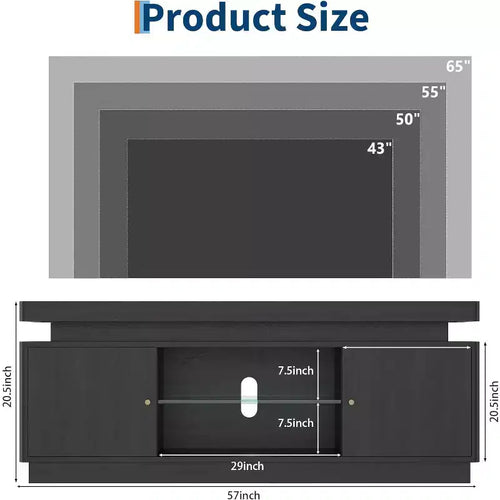 Meuble TV de 160 cm, meuble de divertissement avec rangement et étagère réglable, console média moderne pour salon