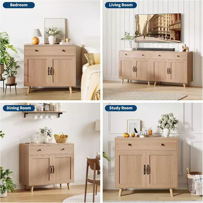 Acekool TV Stand Storage Cabinet, Media Console Organizer for Living Room or Office