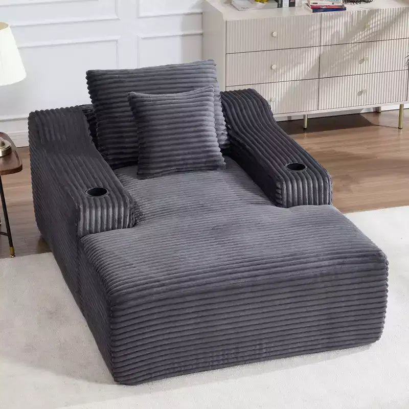 67'' Chaise Lounge Chair, Indoor Sleeper Sofa Bed with 2 Pillows, Boneless Single Sofa Couch for Living Room, No Assembly Required