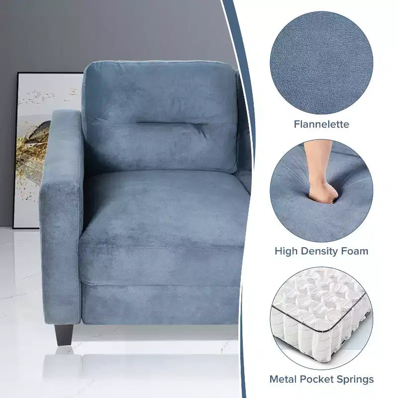 Sectional Couches Sofas with Button Tuft Modern Armchairs Upholstered Couch for Living Room Bedroom Office Small Space