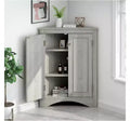 MDF Triangle Bathroom Storage Cabinet with Adjustable Shelves, Freestanding Floor Cabinet for Kitchen & Bathroom,
