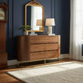 Teamson Home Seneca Modern 6-Drawer Dresser with Live Edge Design, Metal Base & Durable Mixed Wood Construction
