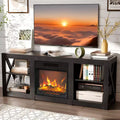 VINGLI TV Stands & Entertainment Centers For Tvs Up To 70'' Farmhouse with 18'' Fireplace