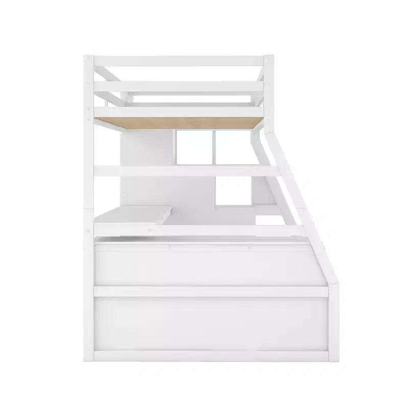 Luxystar Twin Size Loft Bed with 7 Drawers, 2 Shelves, Cabinet and Desk for Kids and Teens