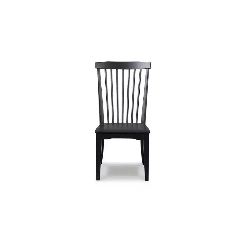 Signature Design by Ashley Chadworth Dining Room Side Chairs, Set of 2, Black Wood Spindle-Back Design
